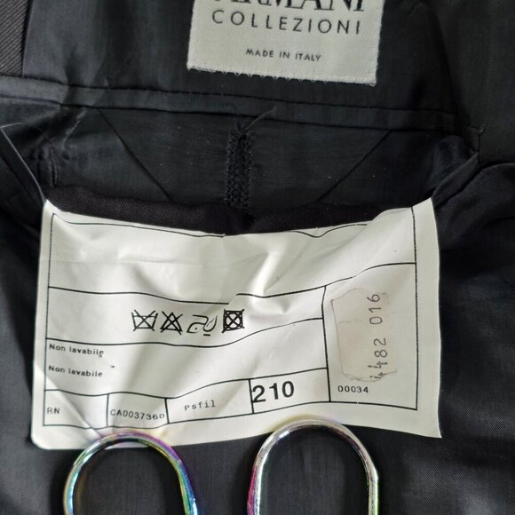 Armani Collezione Blazer Men US 44R Gray Wool Blend Lined 2B Double Vented Italy - Picture 14 of 16